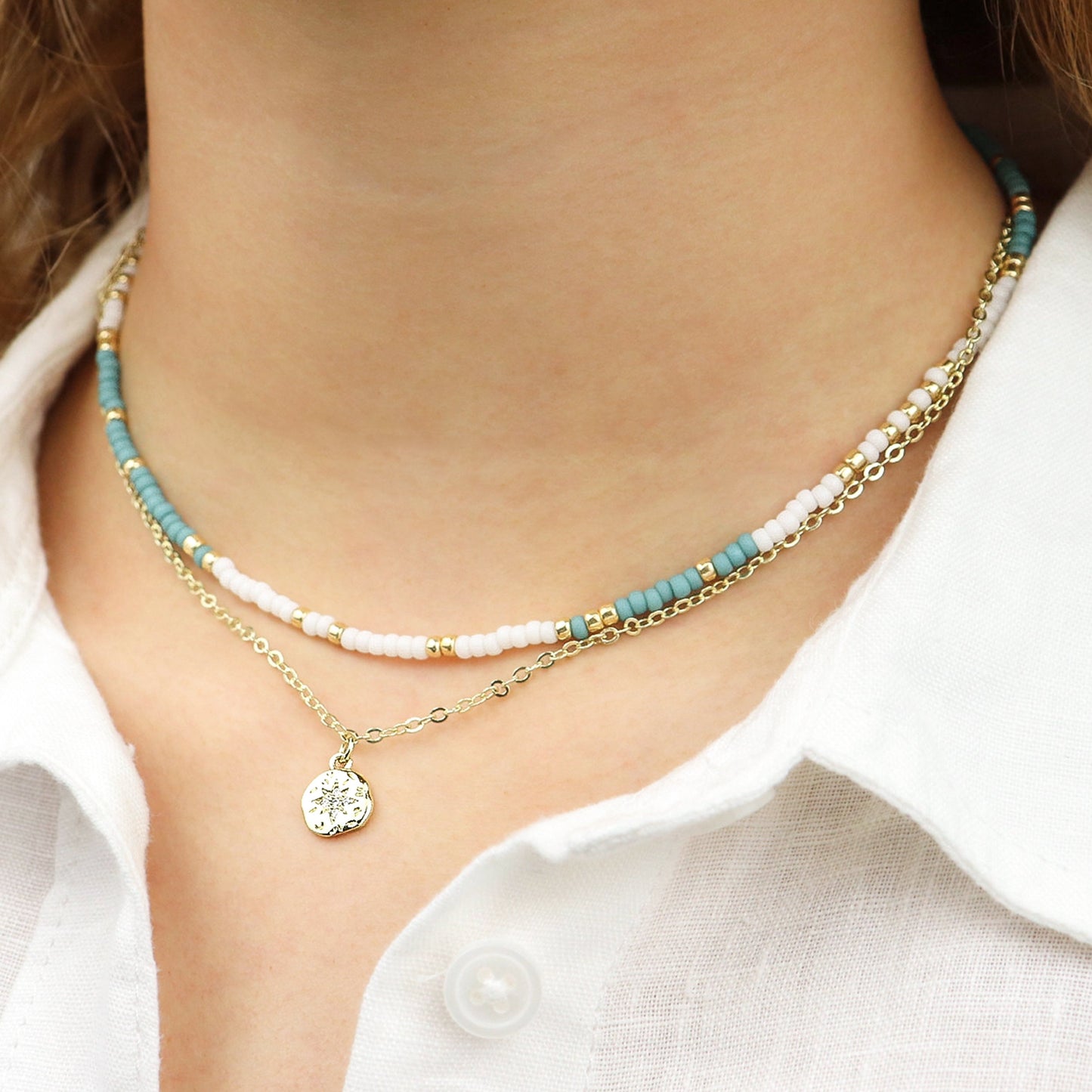 BIKINI BLING GOLD NECKLACE