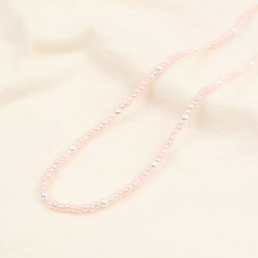 PINK PEARL BEADED NECKLACE